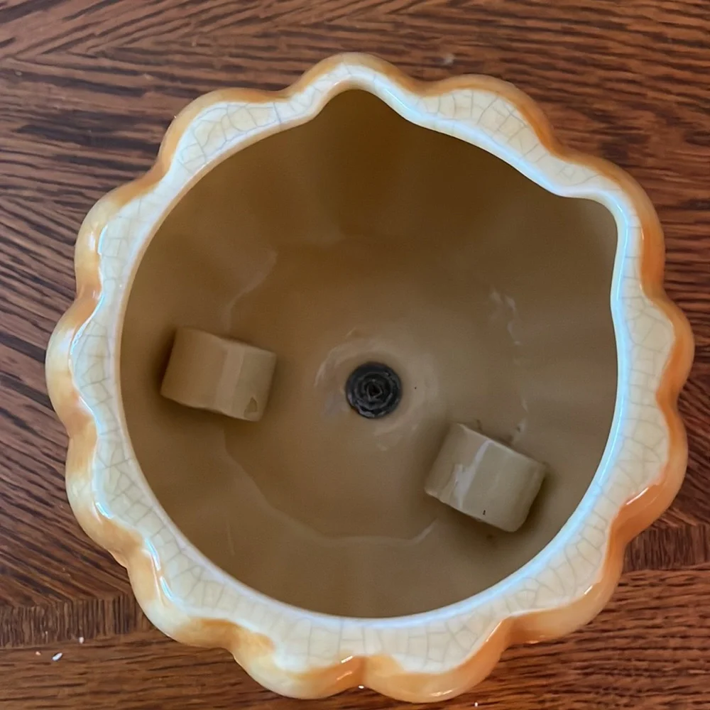 Orange Ceramic Pumpkin Planter
